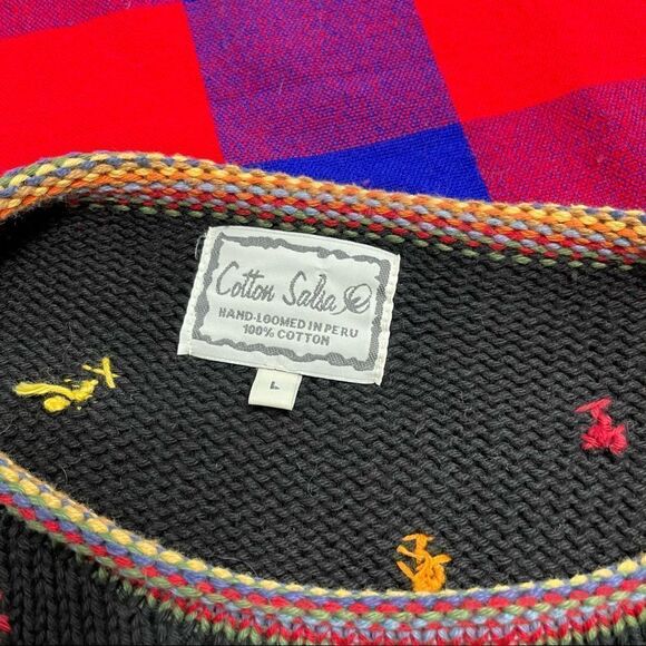 Cotton Salsa Las Vegas Hand Knitted Sweater Size Large - Picture 5 of 11